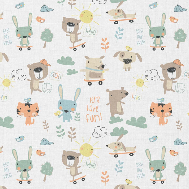 Printed Cotton BESTDAY White / Green